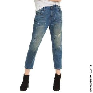 WILDFOX Cropped Baggy Splatterd Da Vinci Jeans NWT